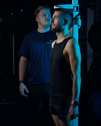 Man being measured